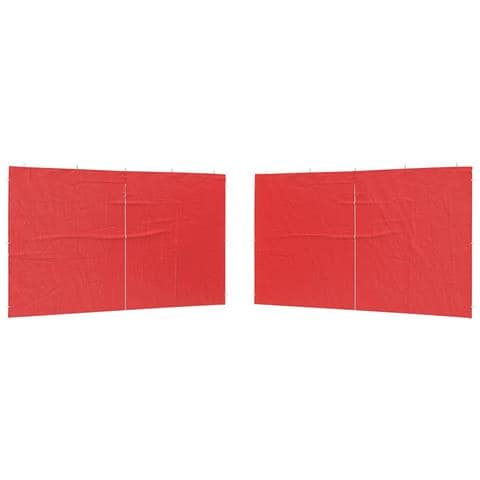 Parete per tenda da festa 2 pcs Rosso 400 x 195 cm PE e Acciaio - Foto 1