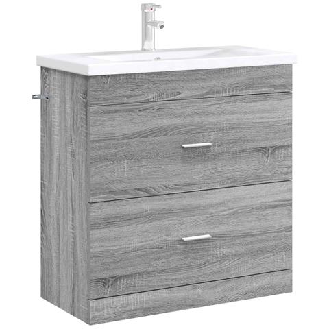 Mobiletto da Bagno Sotto Lavabo Sonoma grigio - Foto 2