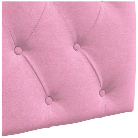 Testiera sospesa Con luce LED Rosa Tessuto - Foto 9