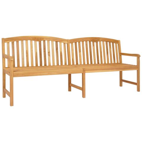 Panchina in legno intagliata a mano Naturale 228 x 60 x 90 cm - Foto 1