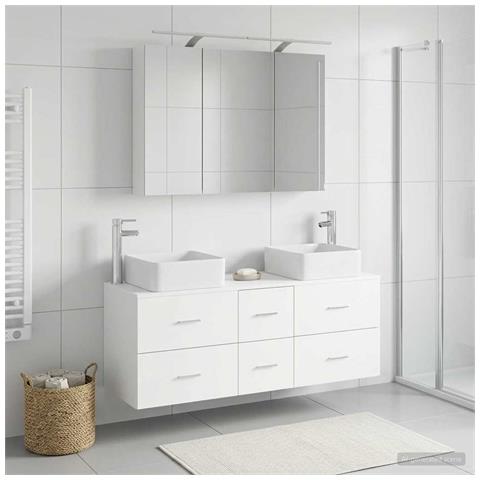 Set di mobili per il bagno 4 pcs Bianco - Foto 2