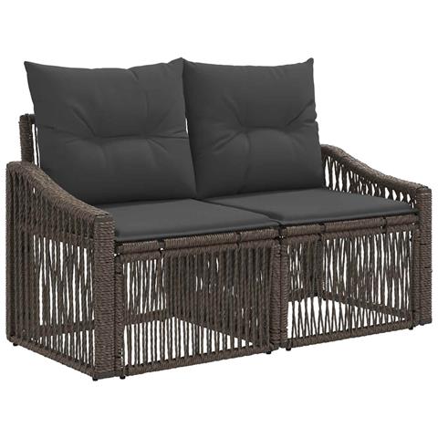 Set Divano da Giardino 9 pz Grigio e Grigio Scuro polyrattan - Foto 10