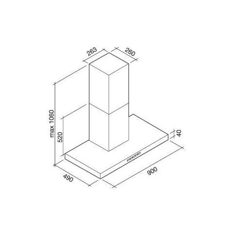 Cappa Stream Parete da 90cm Acciaio 800 m3 / h - Foto 7