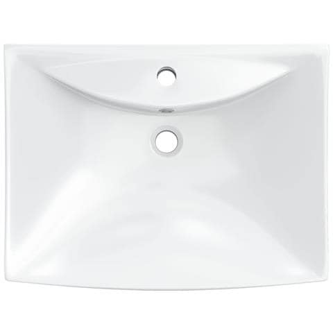 Lavabo Ceramica Lusso Rettangolare Foro di Trabocco e Foro Rubinetto - Foto 7