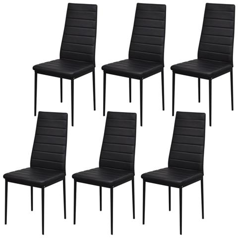 Set Tavolo Da Pranzo 7 Pezzi Nero - Foto 6