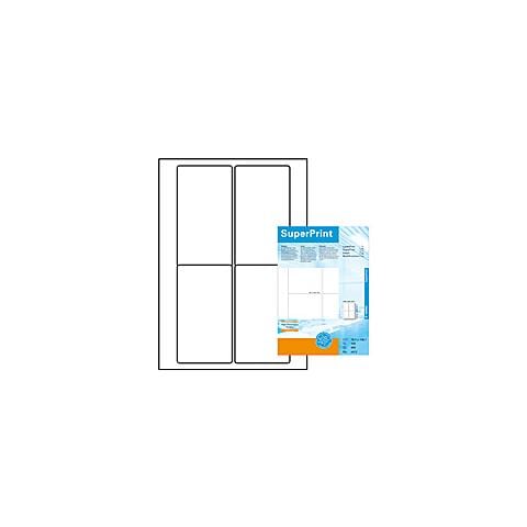 Labels white 78,7x139,7 SuperPrint 400 pcs. , Bianco, Labels / pack - 400 pcs. Sheets / pack - 100 pcs, 78, 7 x 139, 7mm, A4 sheets - Foto 5