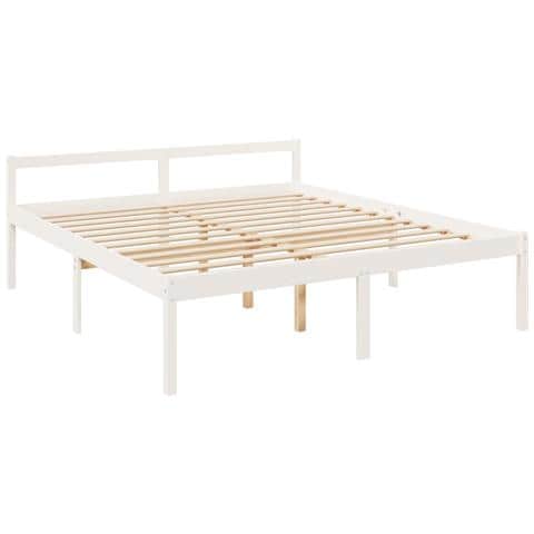 Letto per Anziani Bianco 180x200 cm Super King Legno di Pino - Foto 9