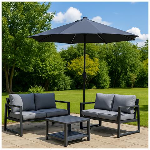 Manarola Ombrellone Rotondo Con Led Grigio 2,92 X 2,92 M - Foto 2