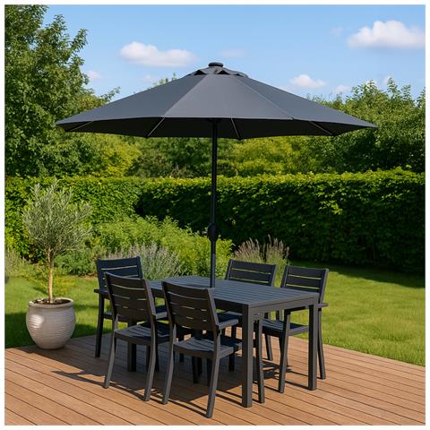 Manarola Ombrellone Rotondo Con Led Grigio 2,92 X 2,92 M - Foto 5