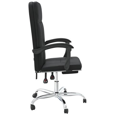 Poltrona da Ufficio Reclinabile Nera in Similpelle - Foto 10