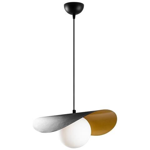 Lampadario Con Altezza Regolabile L. 32 X H. 9 105 Cm In Metallo Nero E Bianco - Arlette - Foto 5