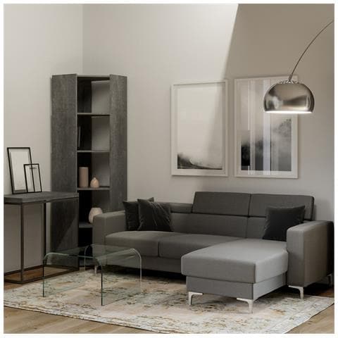 Libreria Kato Angolo A Cemento 6 Ripiani 2 Fianchi + 2 Fasce Retro - Foto 3