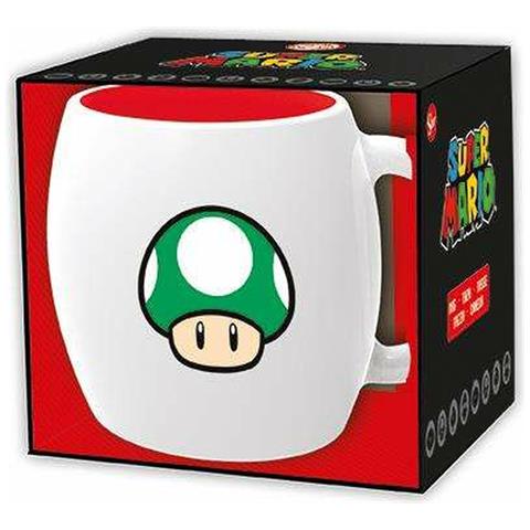 Tazza Con Scatola Super Mario 1-up Ceramica 360 Ml Nero - Foto 1