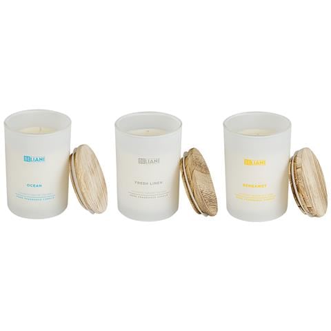 Set Di 3 Candele Profumate Cera Di Soia Oceano /bergamotto /lino Fresco Simplicity - Foto 2