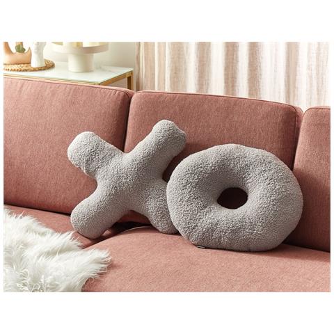 Set Di 2 Cuscini Hesperis Bouclé Grigio Chiaro Tinta Unita - Foto 1