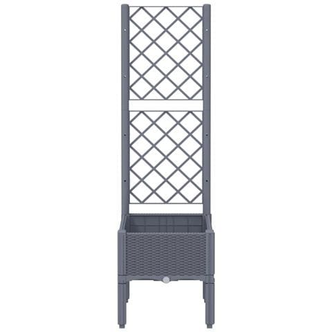 Fioriera Da Giardino Con Traliccio Grigia 40x40x142 Cm In Pp - Foto 3
