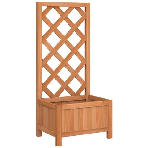 Fioriera Con Traliccio Marrone In Legno Massello Di Abete - Foto 2