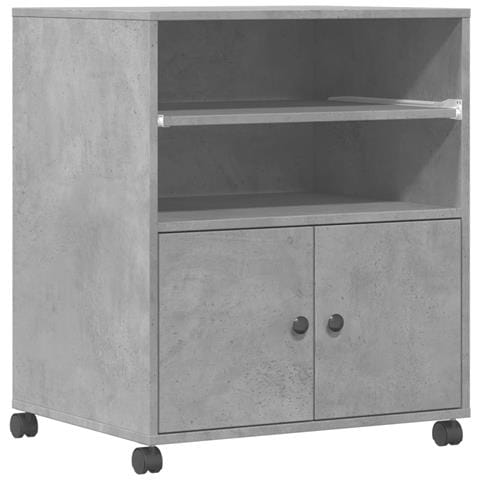 Supporto Per Stampante Con Ruote Grigio Cemento 60x48x74 Cm - Foto 2