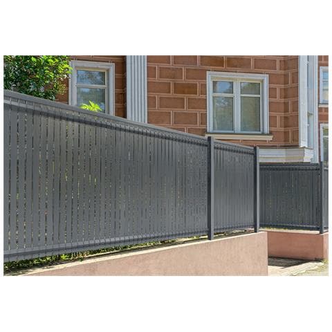 Lamelle In Pvc Rigido Cinto 4m X H.100cm Grigio – Brise-vue Da Giardino Con Profilo Di Finitura E Clip - Foto 1