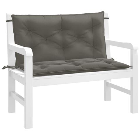 Cuscini Panca Giardino 2pz Grigio Scuro Mélange 100x50x7 Cm - Foto 1
