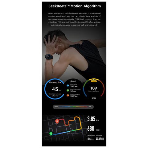 Orologio Connesso Gs Active Bluetooth 5.3 5atm Con Chip Gnss, Nero - Foto 2