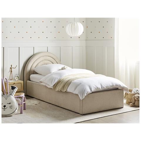 Letto Contenitore Per Bambini Tessuto Anet 90 X 200 Cm Beige - Foto 1