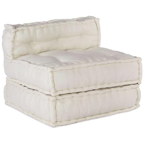 Pouf Modulare Crema 70x70x54 in Tessuto - Foto 1