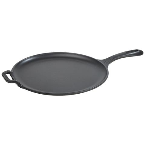 Victoria 36379 Piastra Per Grigliare Ghisa Smaltata Induzione Comal Pizza 30cm, Fuoco Barbecue  Nero - Foto 1