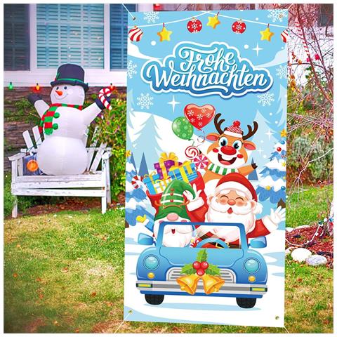 Decorazione Natalizia Da Appendere Con Scritte Tedesche - 185x90cm, Unicità Festiva! - Foto 2