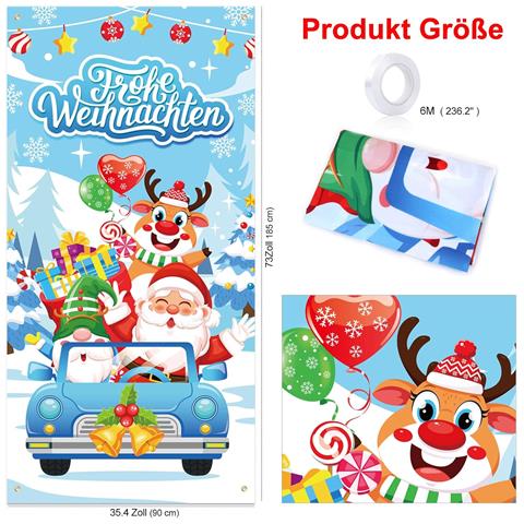 Decorazione Natalizia Da Appendere Con Scritte Tedesche - 185x90cm, Unicità Festiva! - Foto 4