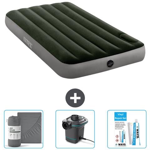 Set Materassino Gonfiabile - 191x99x25 Cm - Verde - Include Accessori Coordinati Cb12 - Foto 1