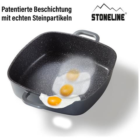 Padella Quadrata In Alluminio Pressofuso Con Rivestimento Antiaderente, Coperchio Salva Aroma In Vetro E 2 Presine Termoisolanti, Anche Per Induzione, 24 X 24 Cm - Foto 4