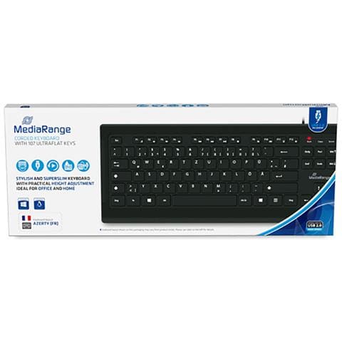 Tastiera Usb Azerty Ultra Sottile E Piatta Con Cavo, Nero - Foto 3