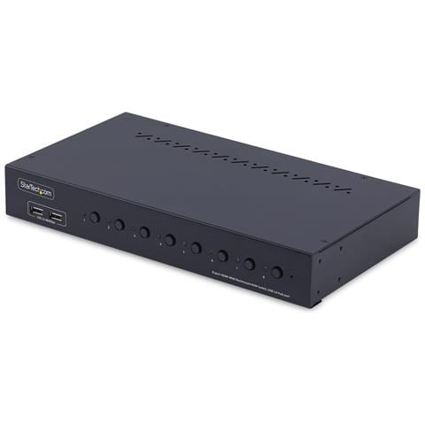 KVM Switch HDMI a 8 Porte con Kit Rack da 1U, 4K 60Hz HDMI 2.0, hub USB a 4 Porte, Commutazione con Tasti a Scelta Rapida, Indipendente dal SO, TAA - Foto 1