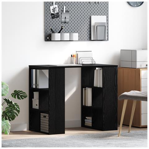 Scrivania Rovere Nero Truciolare Dimensioni Standard Scrivania - Foto 2