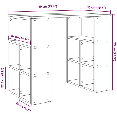 Scrivania Rovere Nero Truciolare Dimensioni Standard Scrivania - Foto 5