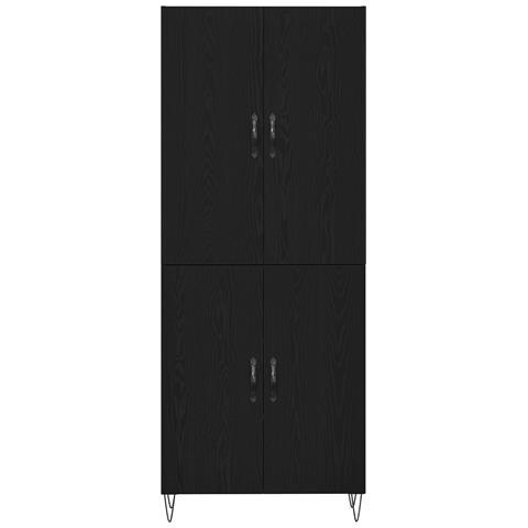 Highboard Nero Rovere 69,5x34x180 cm Legno ingegnerizzato - Foto 9