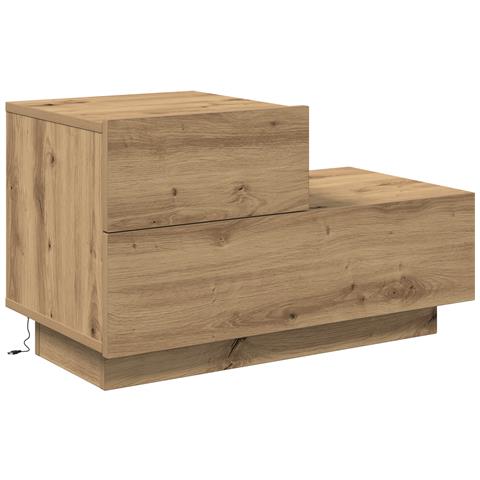 Comodino con luci LED Rovere Artigianale 100x36x49 cm - Foto 1