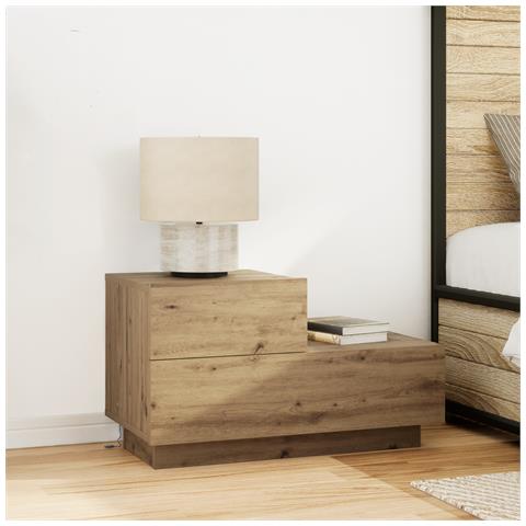 Comodino con luci LED Rovere Artigianale 100x36x49 cm - Foto 2