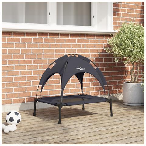 Letto rialzato per cani con tettuccio removibile Nero S Acciaio - Foto 2