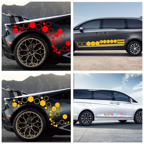 Adesivi Auto Esagonali A Nido D'ape (confezione Da 2) - Decorazione Personalizzata Per Carrozzeria Black - Foto 2