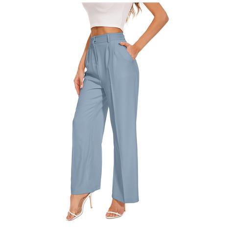 Pantaloni Da Donna A Vita Alta Gamba Larga Azzurri S - Foto 1