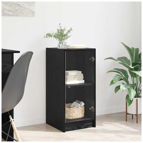 Credenza Rovere nero 35 x 37 x 76 cm Legno multistrato - Foto 2