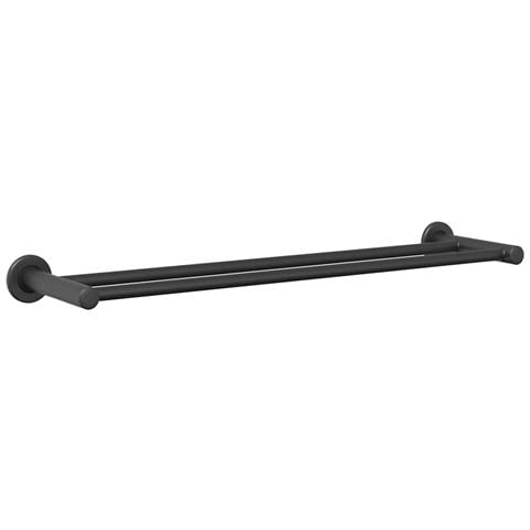 Porta asciugamani Nero 61 x 14.5 x 5 cm Acciaio inossidabile - Foto 1
