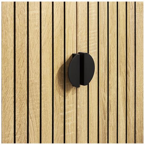 Sobuy Mobile Ingresso Con Ripiano, Microonde, Portabicchieri, Rovere Nero - Foto 7