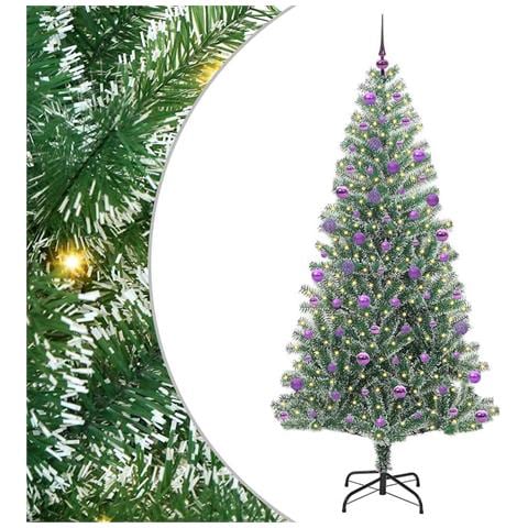 Albero di Natale Artificiale Imbiancato con Luci LED 210 cm - Foto 1