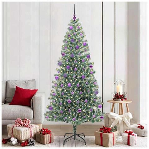 Albero di Natale Artificiale Imbiancato con Luci LED 210 cm - Foto 2