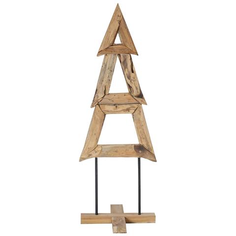 Albero di Natale Marrone 120 cm Legno massello di teak - Foto 1