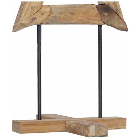 Albero di Natale Marrone 120 cm Legno massello di teak - Foto 9