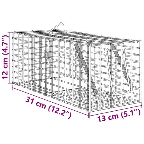 Trappola per animali Verde 31 x 13 x 12cm Acciaio - Foto 5